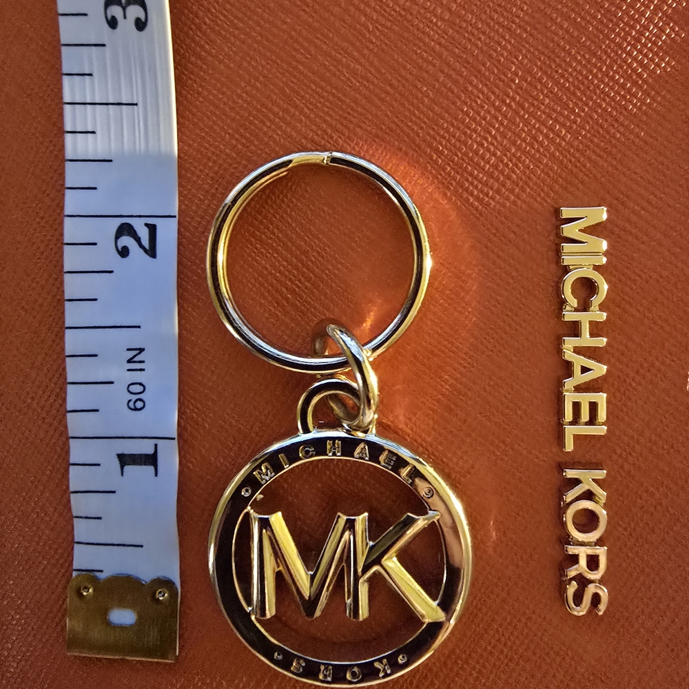 Michael Kors Gold-tone MK Circle Logo Keychain